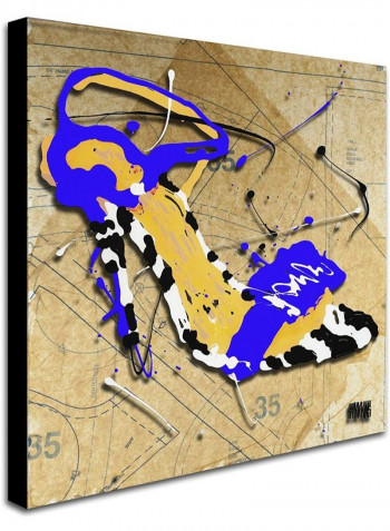 Zebra Heel Blue Artwork Canvas Wall Art Multicolour 14 x 14inch