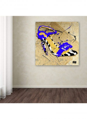 Zebra Heel Blue Artwork Canvas Wall Art Multicolour 14 x 14inch