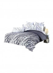3-Piece Cotton Bedding Set Grey/White Queen