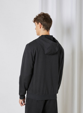 Zip-Up Hoodie Black
