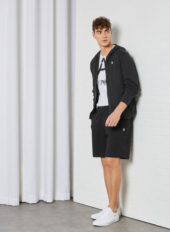 Zip-Up Hoodie Black