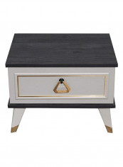 Messina 1-Drawer Nightstand Black/White 55x40x45cm