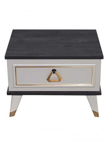 Messina 1-Drawer Nightstand Black/White 55x40x45cm