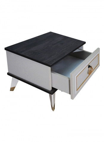 Messina 1-Drawer Nightstand Black/White 55x40x45cm