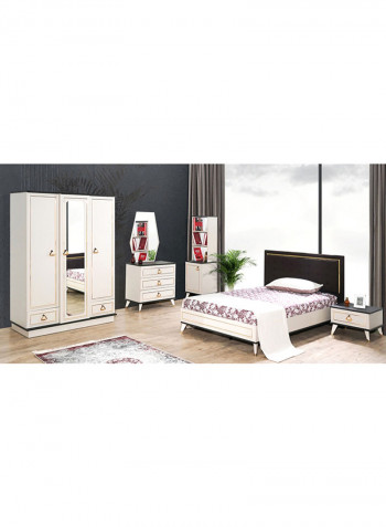 Messina 1-Drawer Nightstand Black/White 55x40x45cm