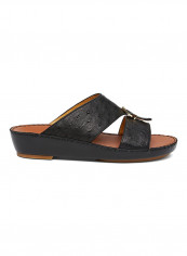 Textured Arabic Sandal Black