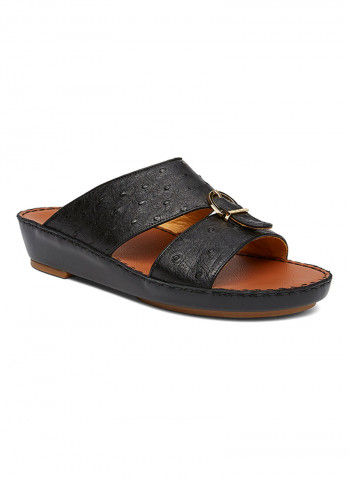 Textured Arabic Sandal Black