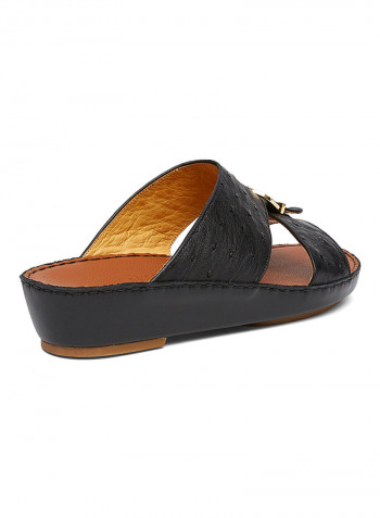 Textured Arabic Sandal Black