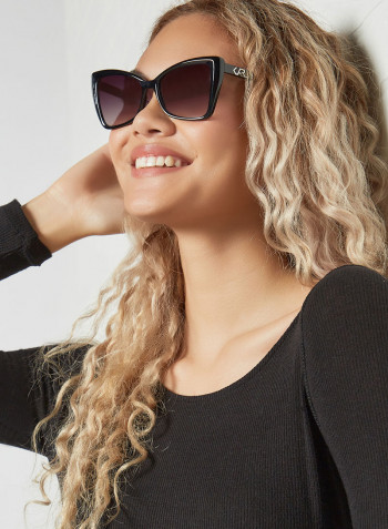 Women's Full Rim Injected Butterfly Sunglasses - Lens Size: 55 mm