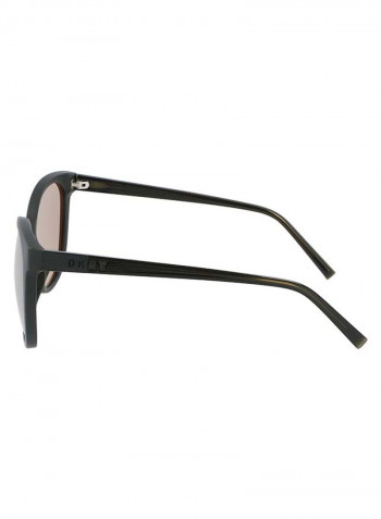 Women's Full Rim Injected Round Sunglasses - Lens Size: 55 mm