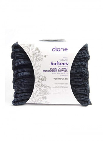 10-Piece Microfiber Hair Drying Towel Set Black