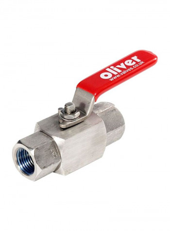 Ball Valve Silver/Red 0.75inch