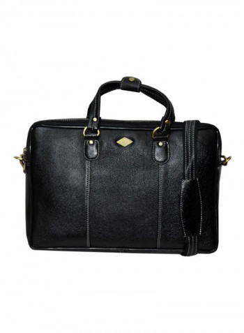 Leather Bag Fits 17.5 Inches Laptop Black