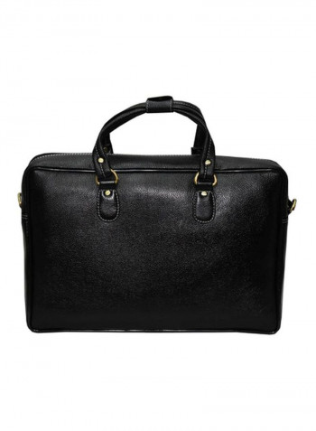 Leather Bag Fits 17.5 Inches Laptop Black