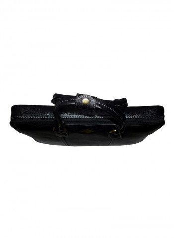 Leather Bag Fits 17.5 Inches Laptop Black