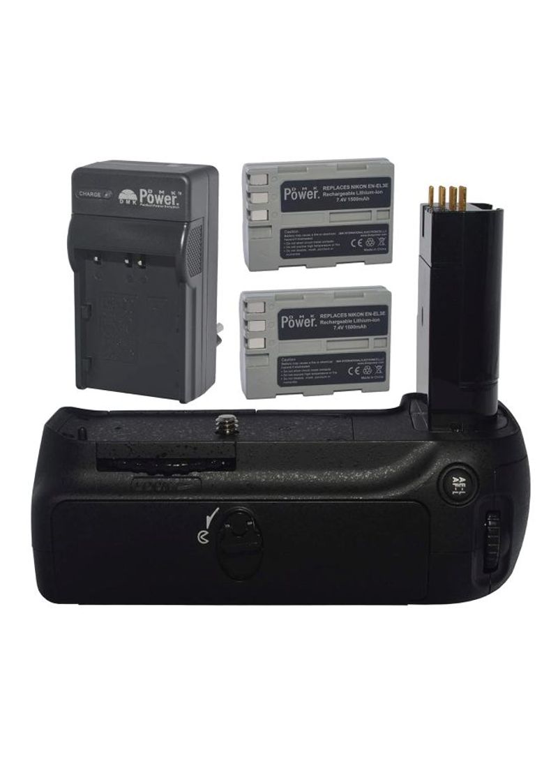 4-Piece Replacement Battery Grip Kit For Nikon D80/D90 DSLR Camera Black