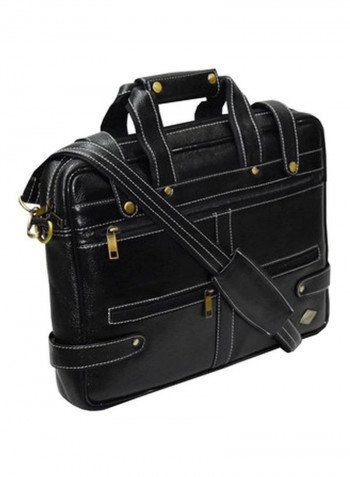 Leather Bag Fits 15.6 Inches Laptop Black
