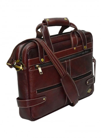 Leather Bag Fits 15.6 Inches Laptop Brown