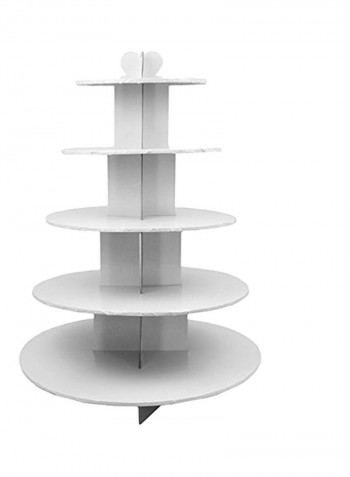 5-Tier Cupcake Round Stand White