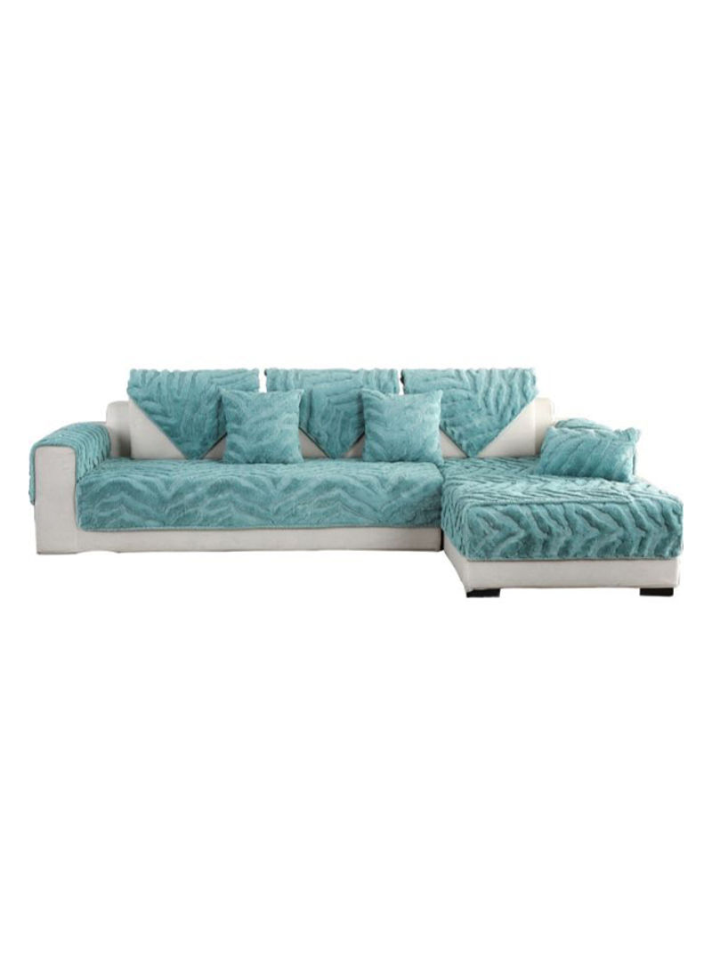 Modern Style Anti-Slip Sofa Cover Blue