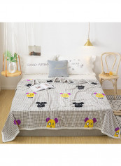 Printed Warm Blanket Grey