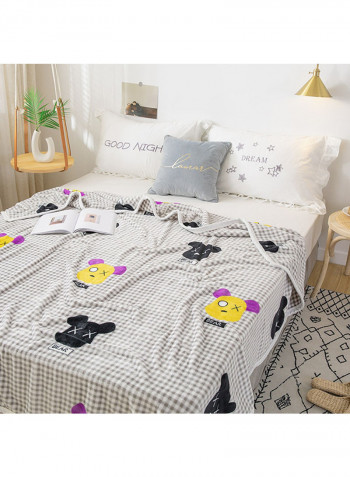 Printed Warm Blanket Grey