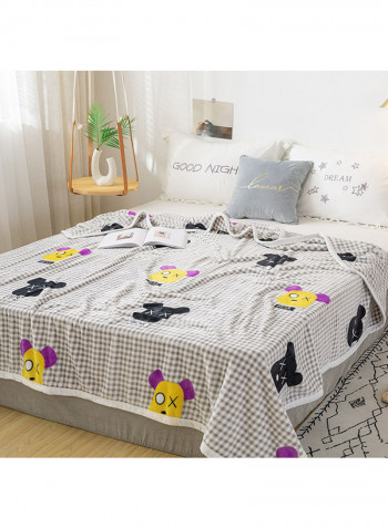 Printed Warm Blanket Grey
