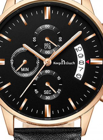 Men's Big Dial Brief Style Multi-functional Waterproof Trendy Quartz Watch NNSB03701781