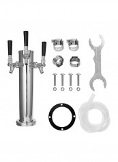 Stainless Steel Beer Tower Tap Set Silver 330millimeter