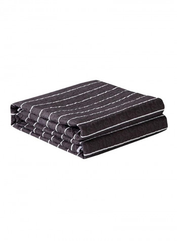 Cotton Brushed Colorblock Blanket Cotton Black 150x200centimeter
