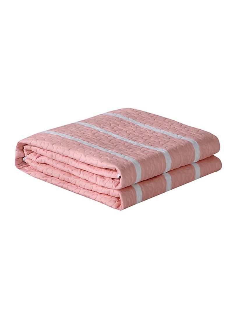 Cotton Simple Print Bedspread Cotton Pink/White 150x200centimeter