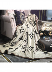 Flower Pattern Simple Cozy Throw Blanket Cotton White 150x200centimeter
