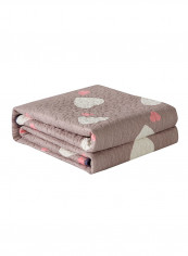 Heart Print Simple Cotton Brushed Colorblock Blanket Cotton Multicolour 150x200centimeter