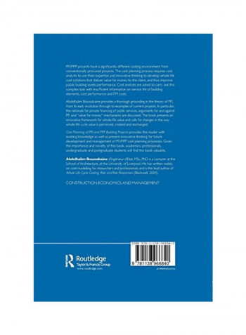 Cost Planning Of PFI And PPP Building Projects Paperback