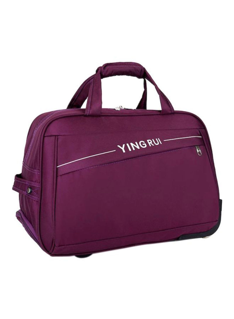 Zipper Closure Duffel Bag Purple/White