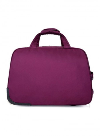 Zipper Closure Duffel Bag Purple/White