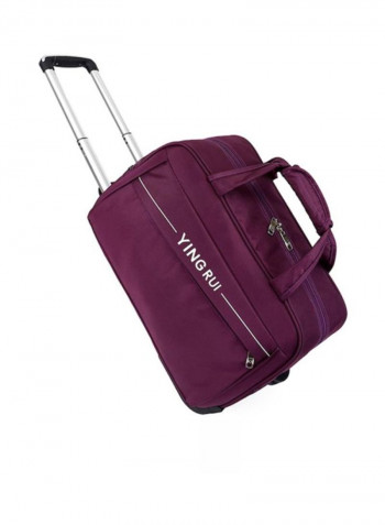 Zipper Closure Duffel Bag Purple/White
