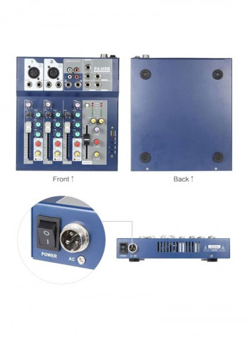 Professional Metal 4 Channel Live Mixing Console With Bulit-in Effect Processor Mic Input