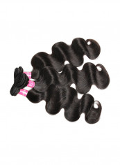 3-Piece Brazilian Wavy Human Hair Extension Black
