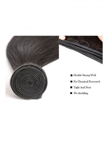 3-Piece Straight Hair Extension Black 14inch