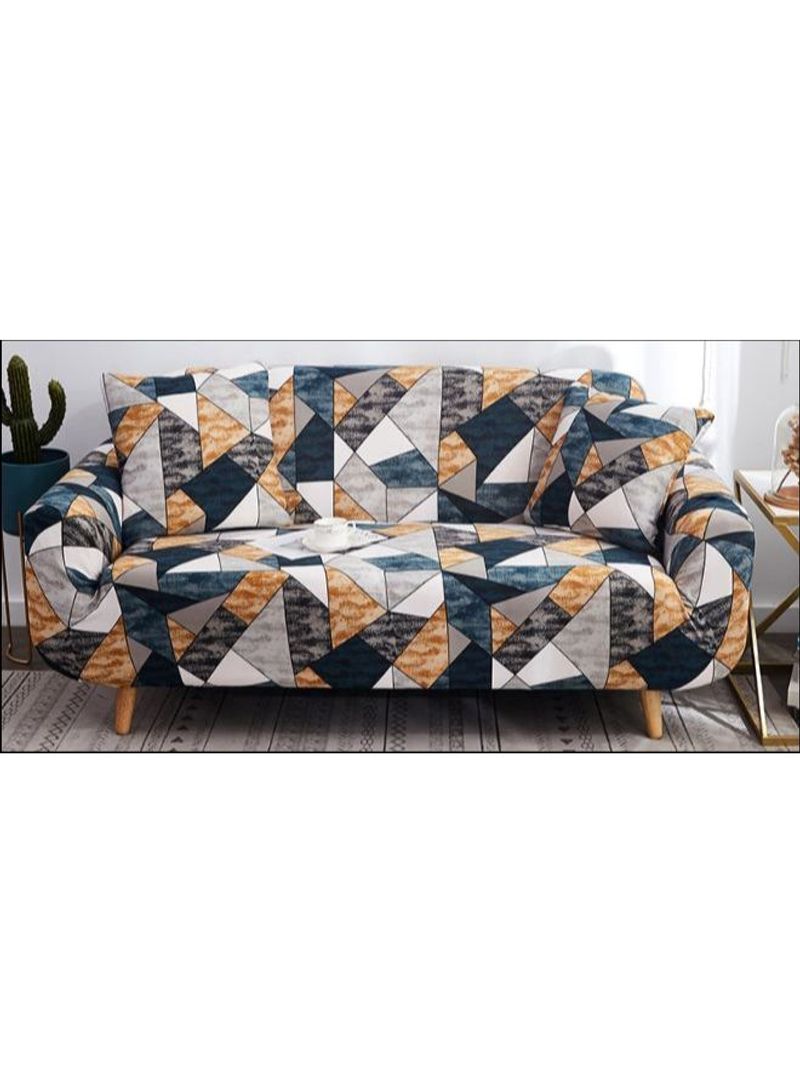 Geometric Pattern Full Sofa Slipcover Multicolour 145 x 180centimeter