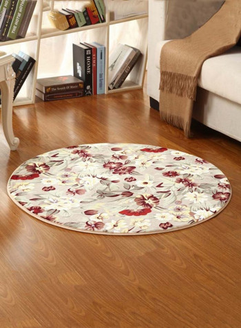 Flowers Pattern Decoration Floor Mat Multicolour 120 x 120centimeter