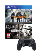 لعبة 'Tom Clancy's: The Division' + لعبة 'Tom Clancy's: Rainbow Six Siege' (نسخة عالمية) + ذراع تحكم لاسلكي دوال شوك 4 - Adventure - بلاي ستيشن 4 (PS4)