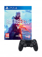 لعبة Battlefield V مع جهاز تحكم لاسلكي دوال شوك 4 - حركة وإطلاق النار - بلاي ستيشن 4 (PS4)
