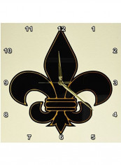 Fleur De Lis Symbol Printed Analog Wall Clock Multicolour 13x13x0.1inch