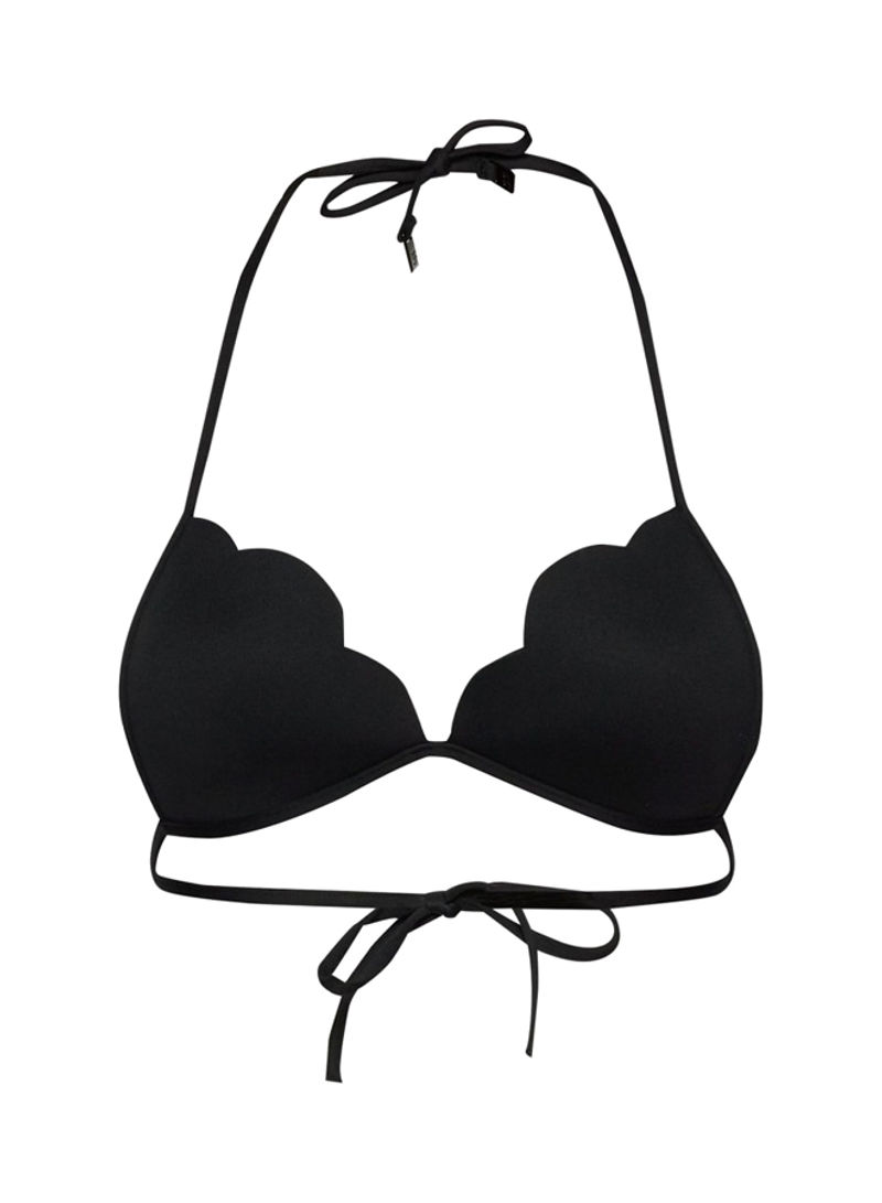 Petal Edge Fixed Tri Bikini Black