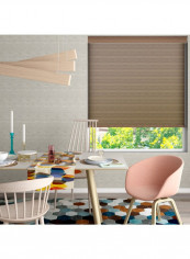 Single Mist Solar Roller Non-Blackout Window Shade Brown 200x150cm