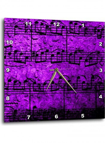 Musical Interlude Printed Wall Clock Purple 15x15inch