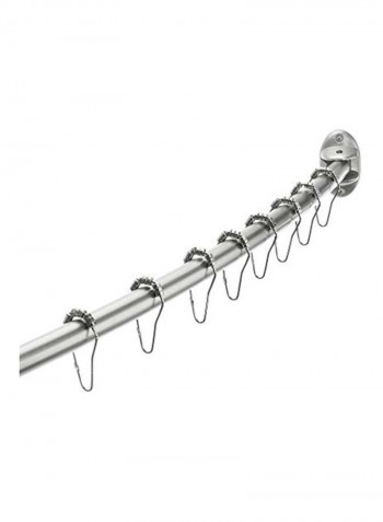 Curved Shower Curtain Rod Silver 42x2x6.75inch