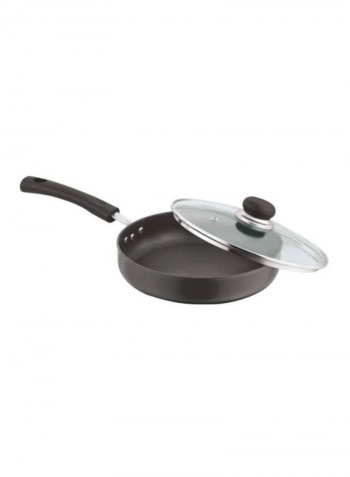Fry Pan With Glass Lid Black/Clear 9.5inch